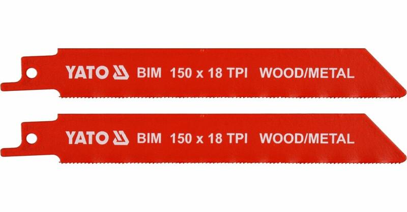 Полотна по дереву и металлу би-металлические для сабельной пилы Yato 150х1 мм, 18 зубов (YT-33931)