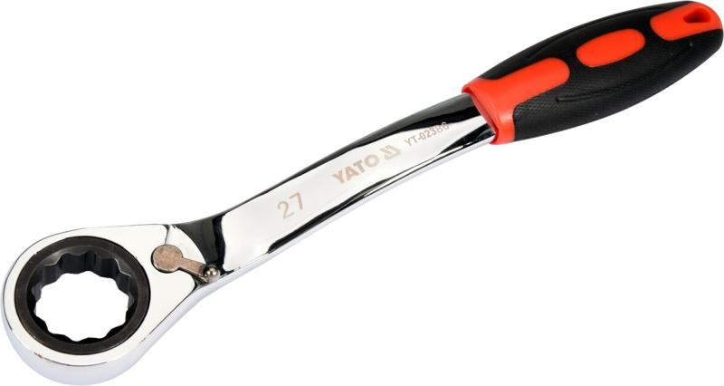Ключ накидной с трещоткой Yato изогнутый 27мм (YT-02386)