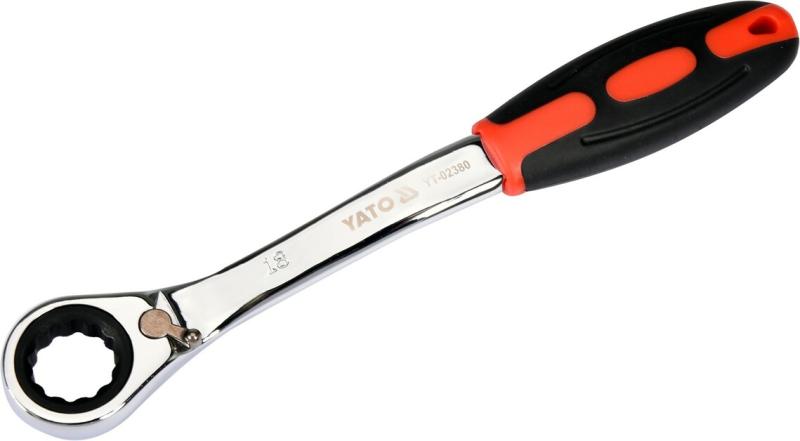Ключ накидной с трещоткой Yato изогнутый 18мм (YT-02380)
