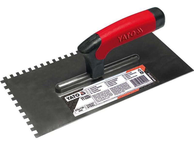 Гладилка штукатурная Yato 270х130 мм, зуб 6х6 мм (YT-5202)