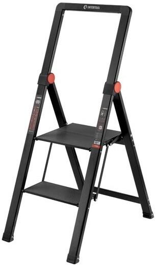 Уценка!
								Стремянка алюминиевая Intertool STORM "Black Slim" 2 ступени (LT-5002)