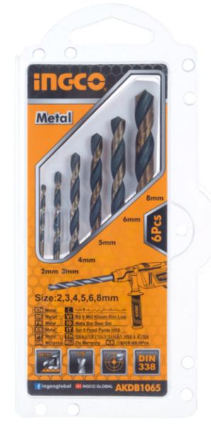 Набор сверл по металлу INGCO 6 шт 2-8 мм (AKDB1065)