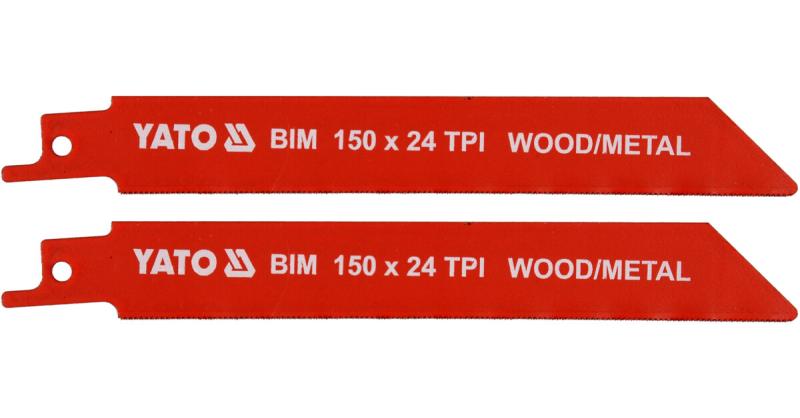 Полотна по дереву и металлу би-металлические для сабельной пилы Yato 150х1 мм, 24 зубов (YT-33932)