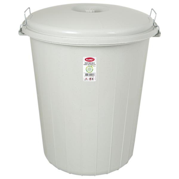Мусорный бак PLANET 50 л с защелками, серый
