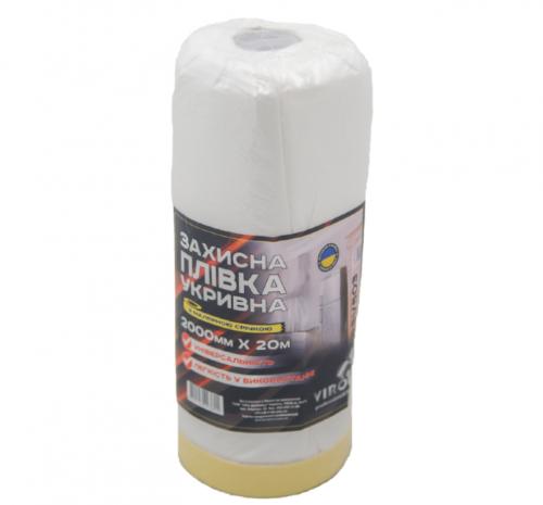 Пленка защитная с малярным скотчем Virok 2000мм/20м/1.6мм (23V503)