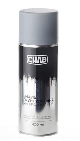 Эмаль грунтовочная универсальная СИЛА серая глянцевая, 400 мл (951314)