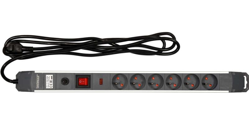 Удлинитель с заземлением STHOR 3 м на 6 розеток (72373)