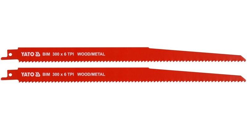 Полотна по дереву и металлу би-металлические для сабельной пилы Yato 300х1.25 мм, 6 зубов (YT-33935)
