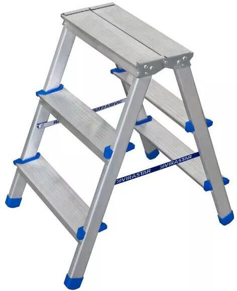 Двухсторонняя алюминиевая стремянка VIRASTAR GORA 2х3 (VDD023)