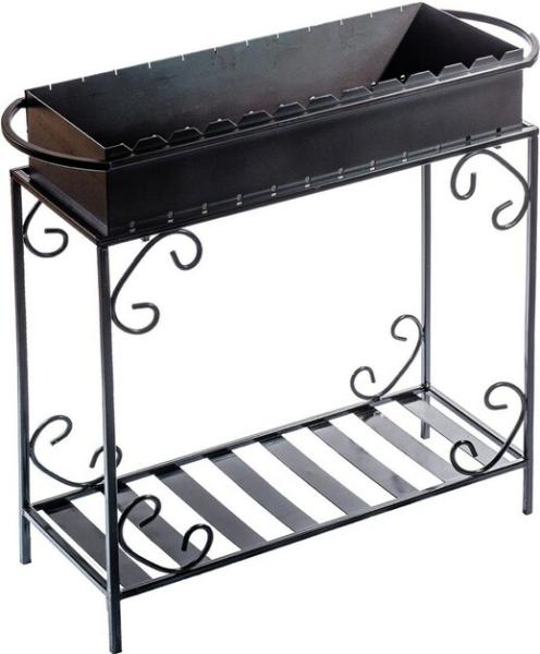 Мангал Mzavod с дровницей на 12 шампуров (M12-4D)