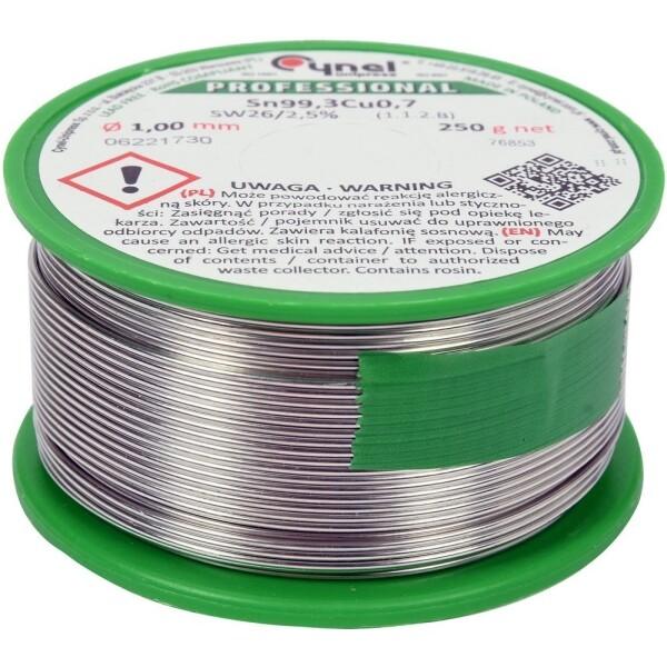 Припой без свинца VOREL "CYNEL" 1 мм 250 г" (76853)