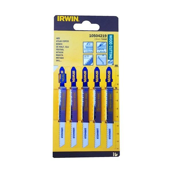 Пилка для лобзика по дереву Irwin BJSB T101B 5шт (10504219)