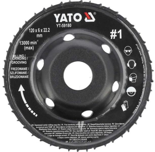 Диск-фреза выпуклый Yato 120х22.2 мм, 16/6 мм (YT-59180)