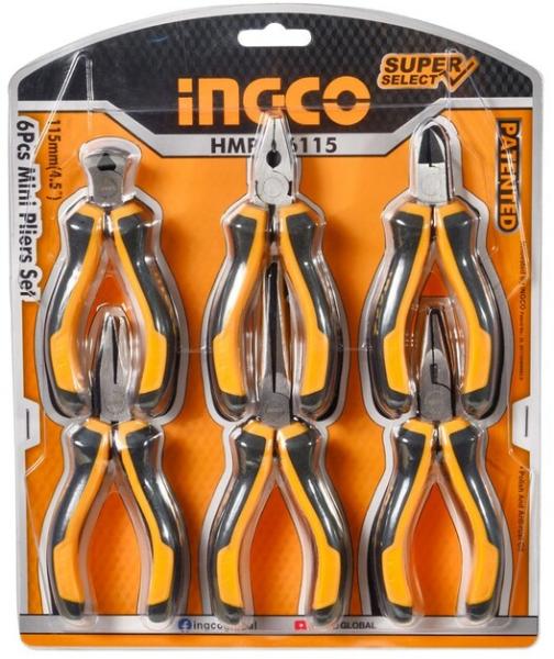 Набор шарнирно-губцевого инструмента Super Select INGCO мини, 6 предметов (HMPS06115)